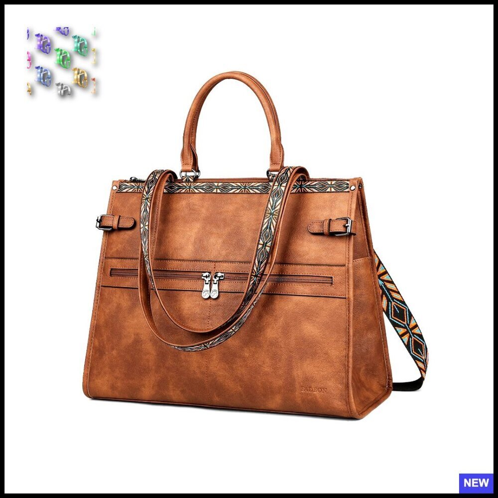 Retro Style PU Leather Laptop Tote Bag Convertible Backpack Shoulder Purse
